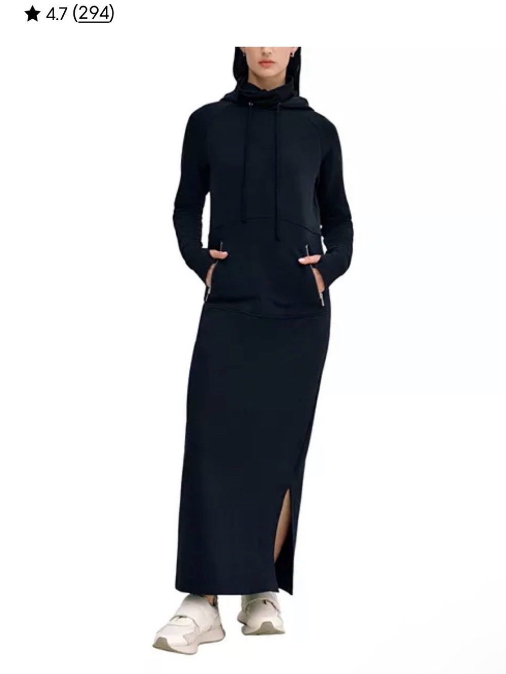 Black Maxi Hoodie Dress - Casual Pullover Maxi for Women